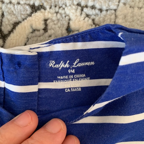 Ralph Lauren striped bubble romper, 9 months - Picture 3 of 3